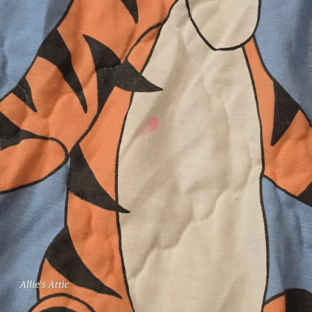 Vintage Winnie The Pooh Blanket Quilt Baby King Size Blue Tigger Duvet Cover